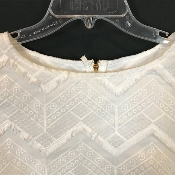 NWT Womens Size 10 Sail To Sable Chevron Fringe Tone-on-Tone Sheath Mini Dress - Picture 3 of 5